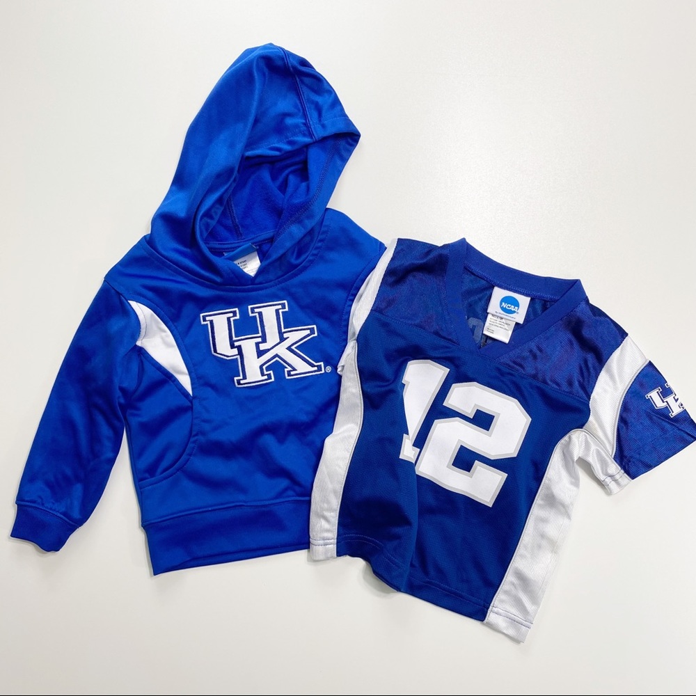 University of Kentucky UK Football Jersey and Hooded Sweatshirt